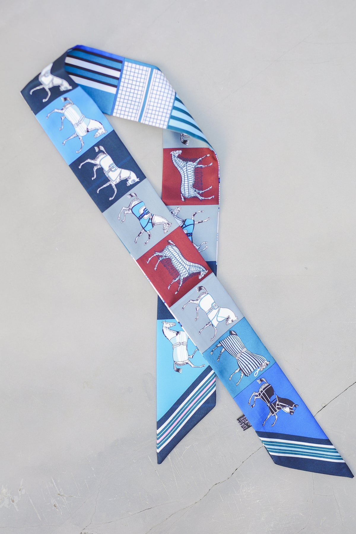 Equestrian Parade Twilly Scarf – Blue Multi