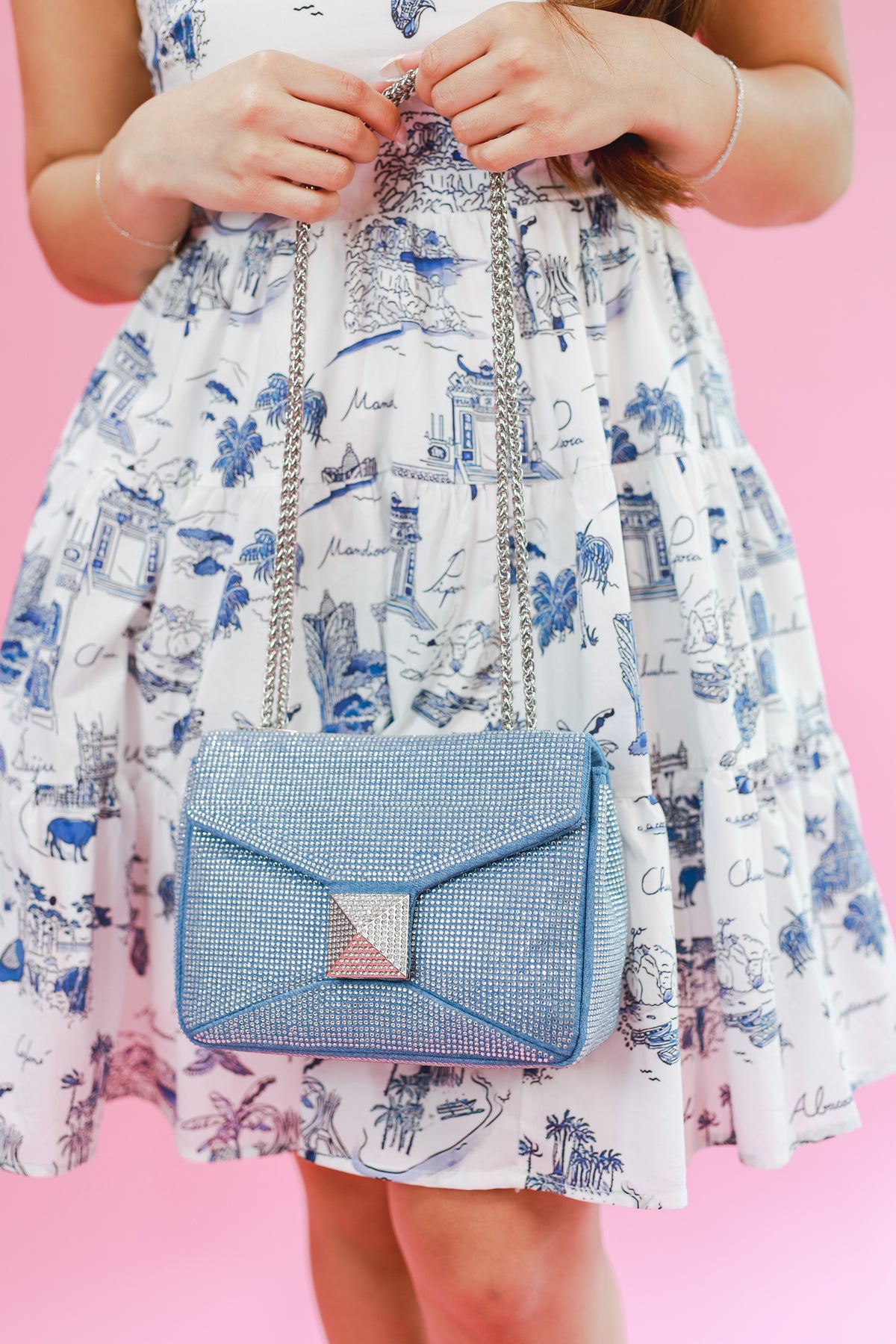 Disco Cowgirl Rhinestone Denim Crossbody