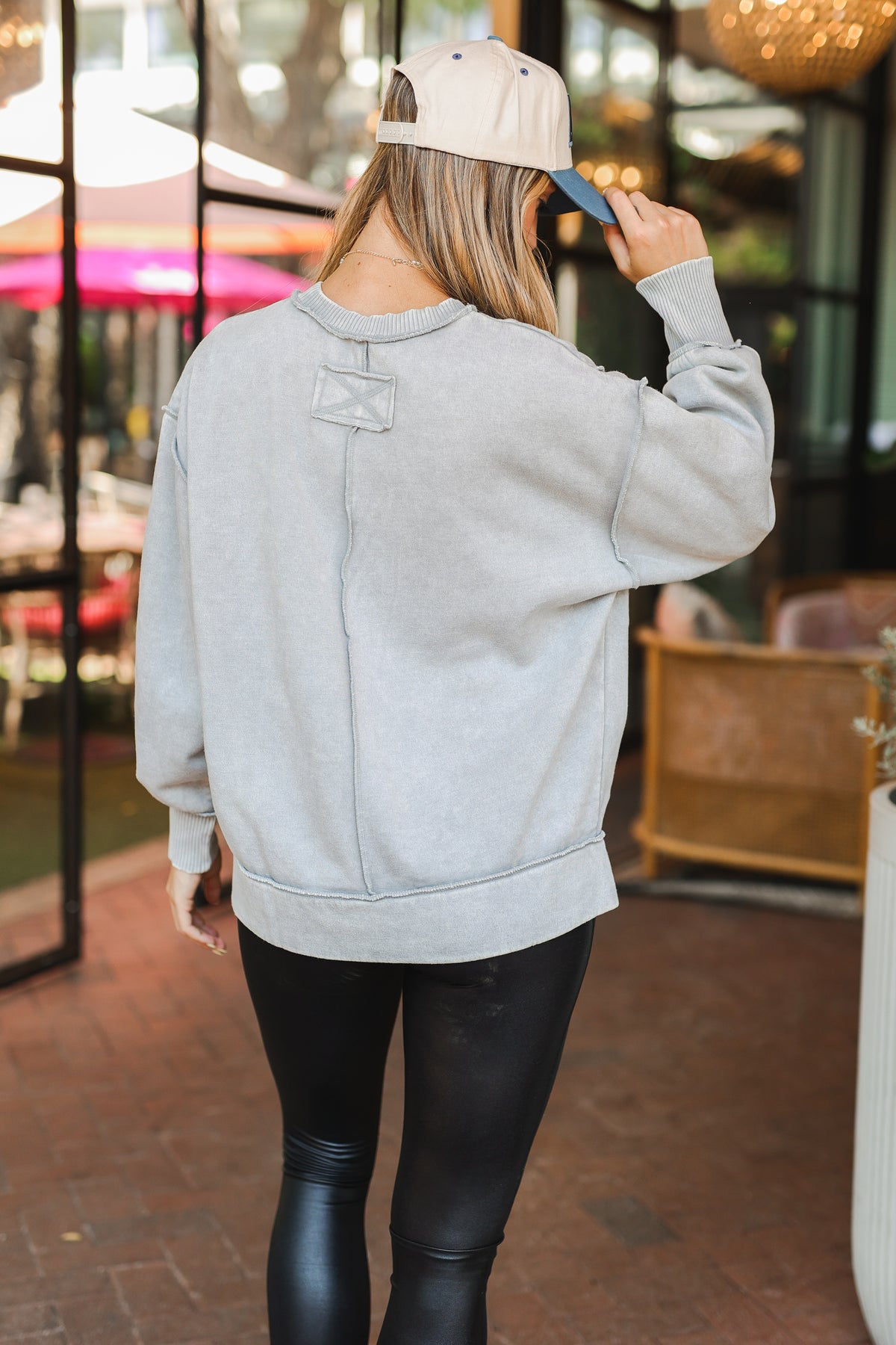Haven Split Hem Sweatshirt – Light Grey-Sweater-Southern House
