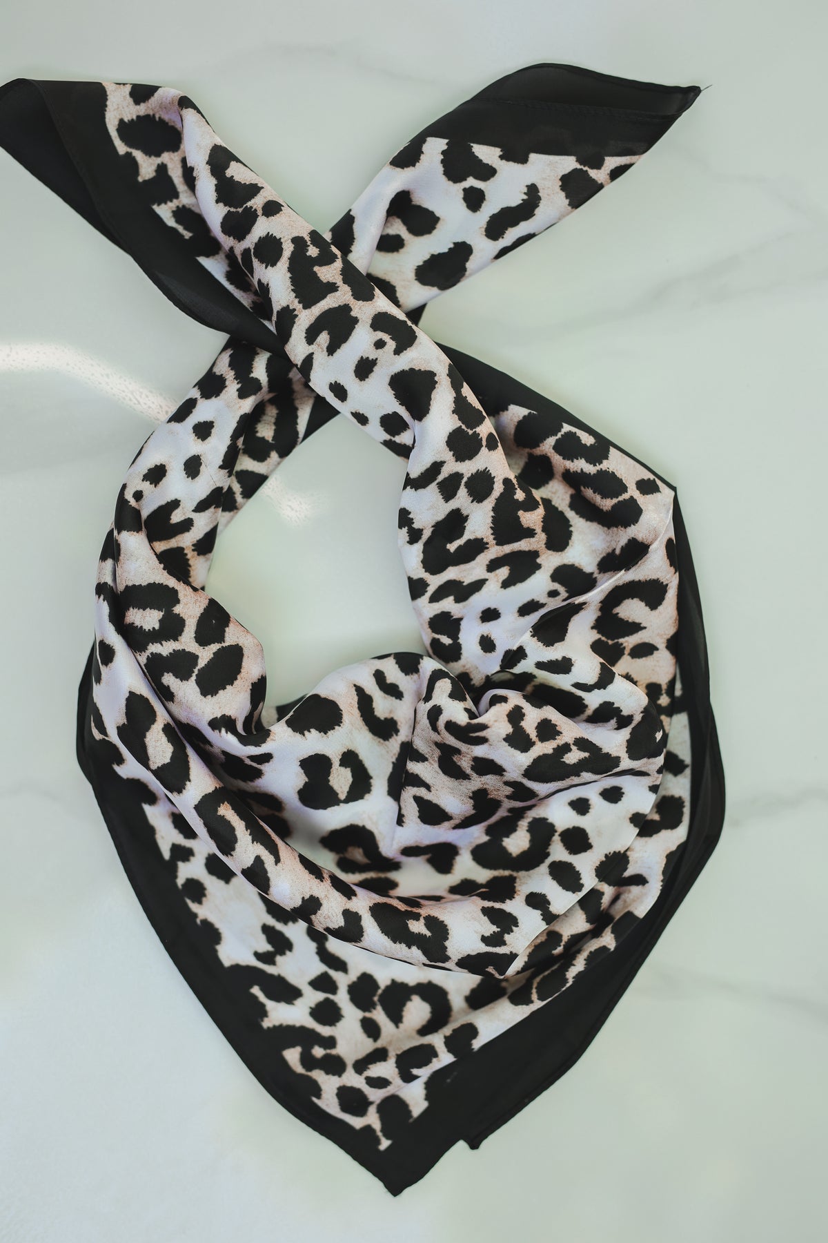 Wild Luxe Leopard Scarf – Black & Ivory