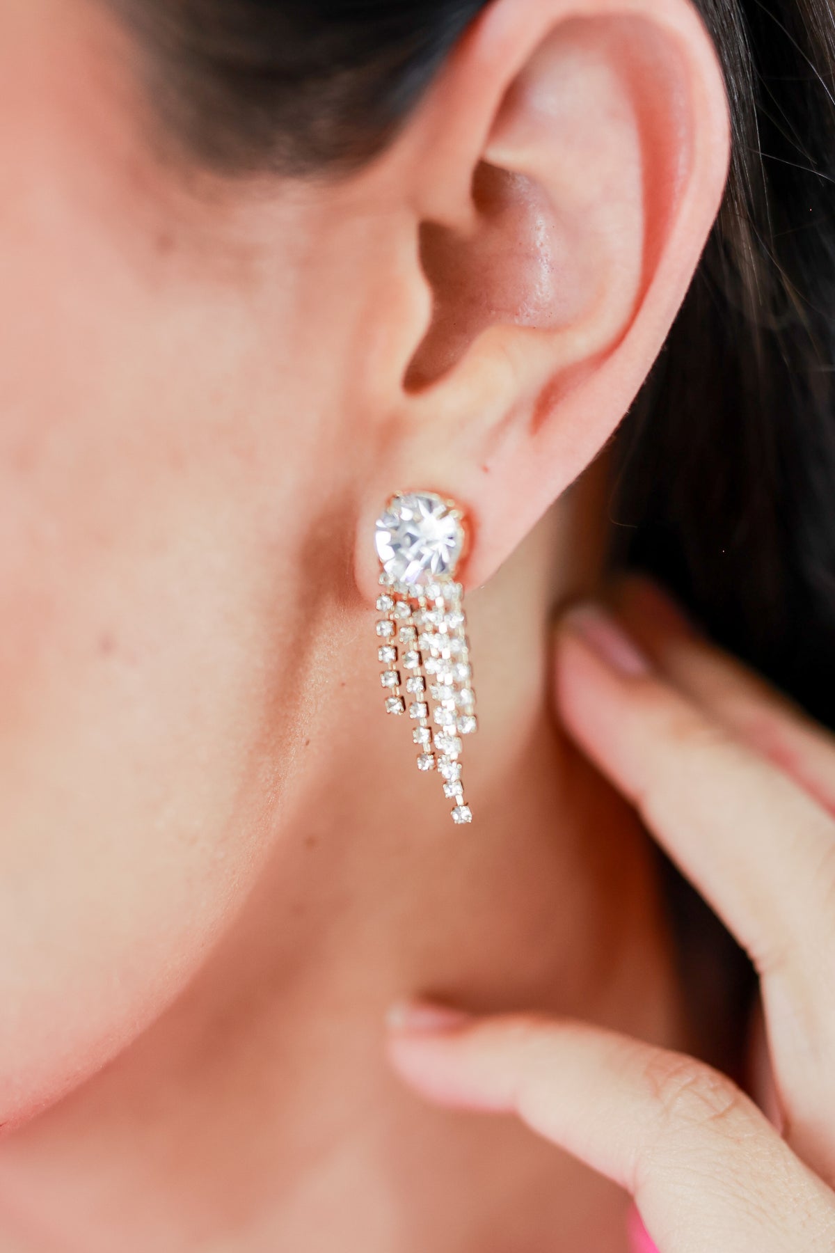 Weekends Shine Rhinestone Stud Earrings In Gold