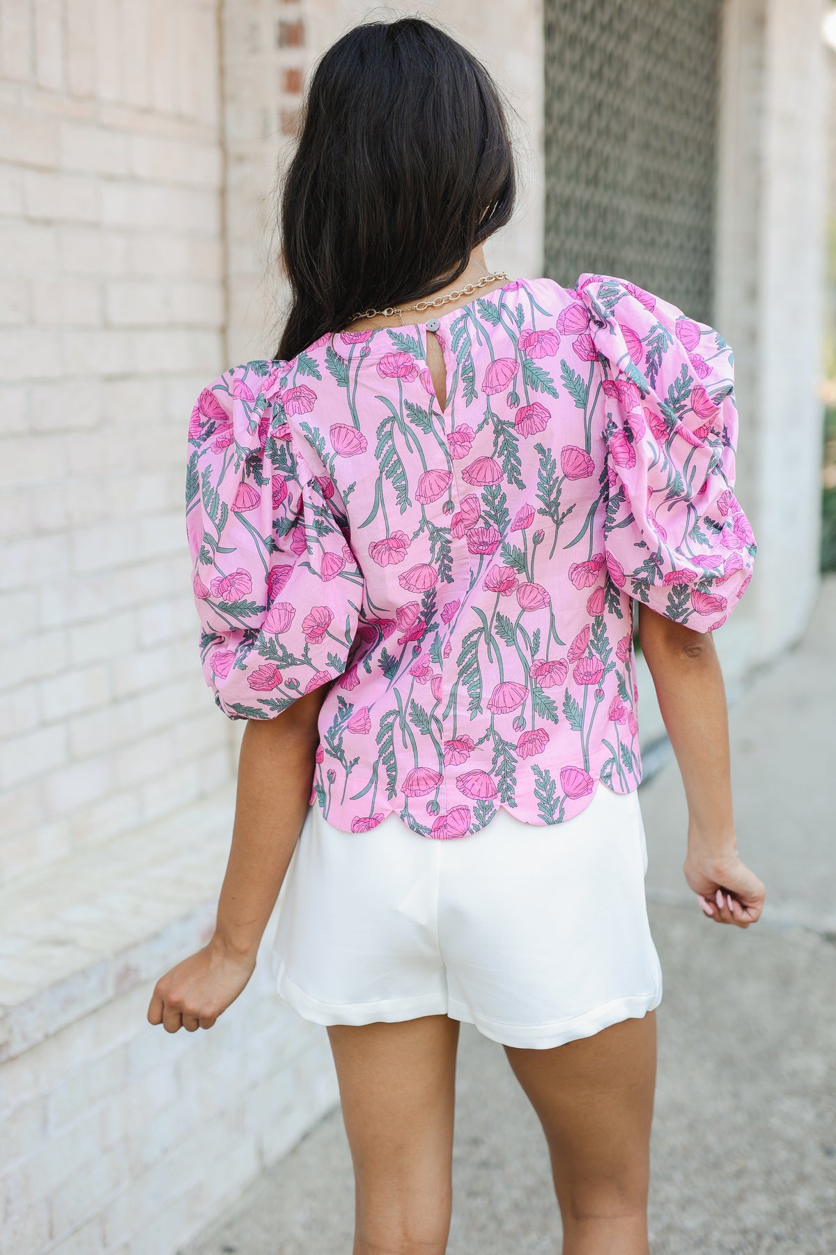 Petal Perfect Puff Sleeve Top – Pink-Shirt/Tops-Southern House