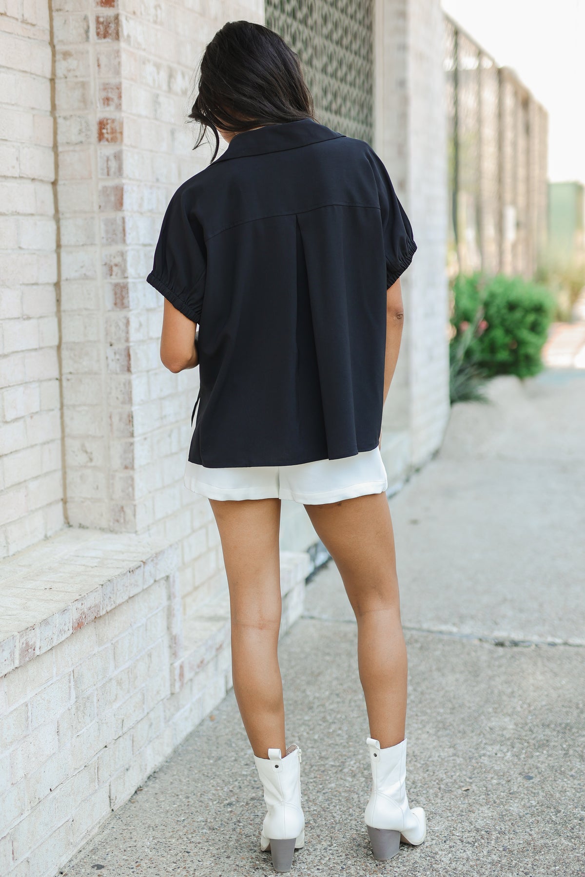 Elevated Chic Collared Blouse - Black-Shirt/Tops-Southern House