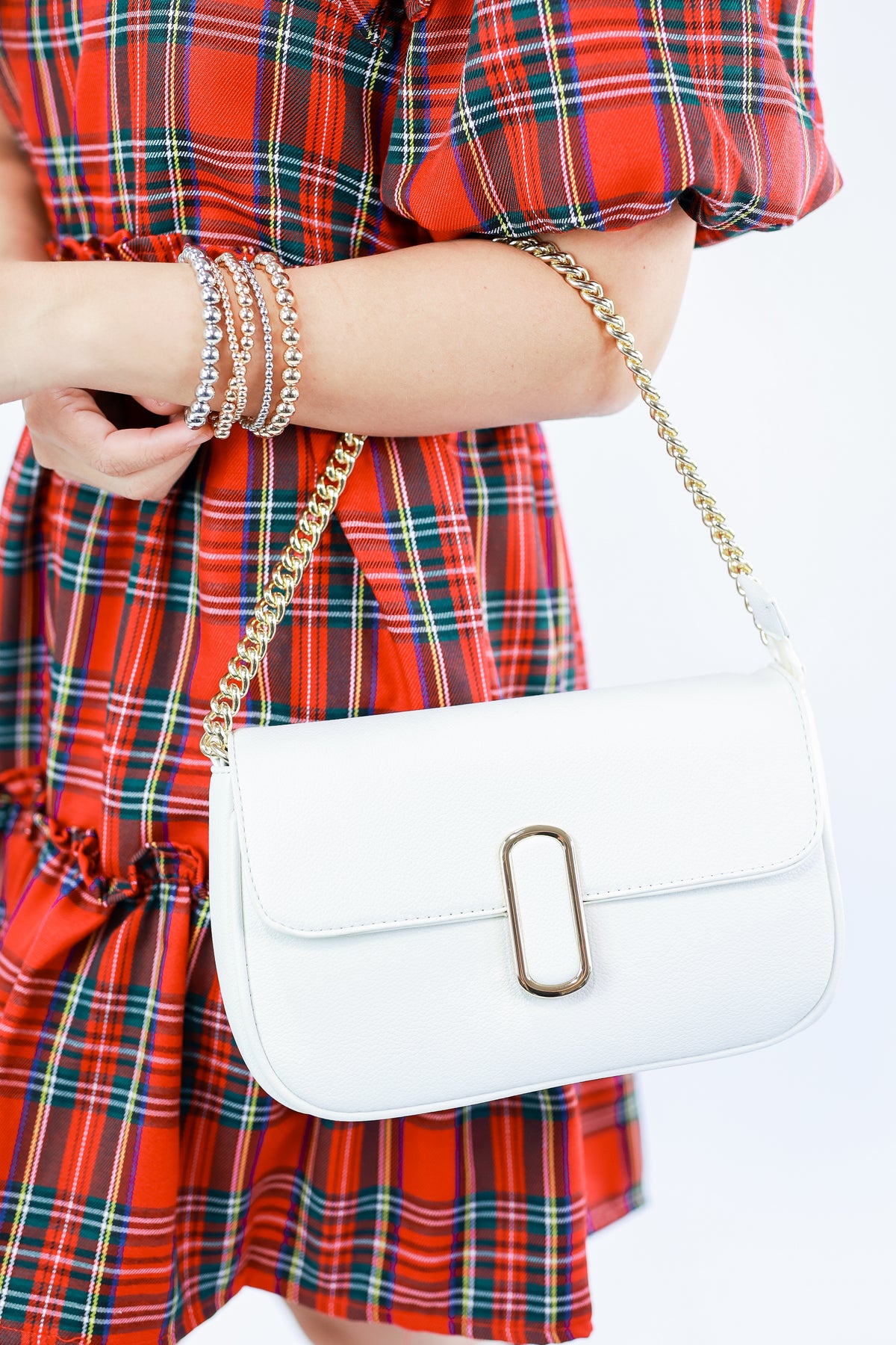 Date Night Shoulder Bag In White