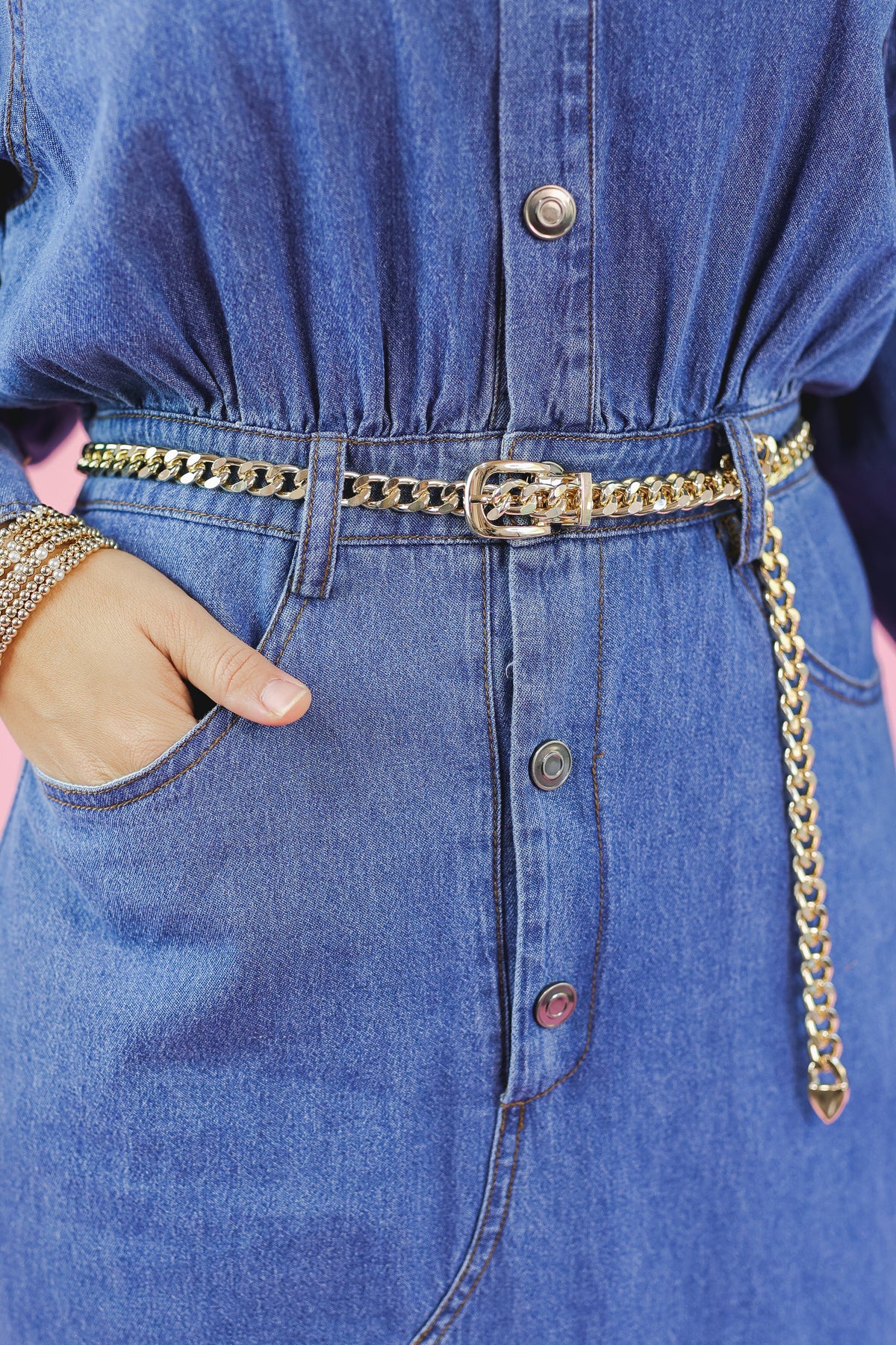 Perfect Addition Chain Link Belt - Gold