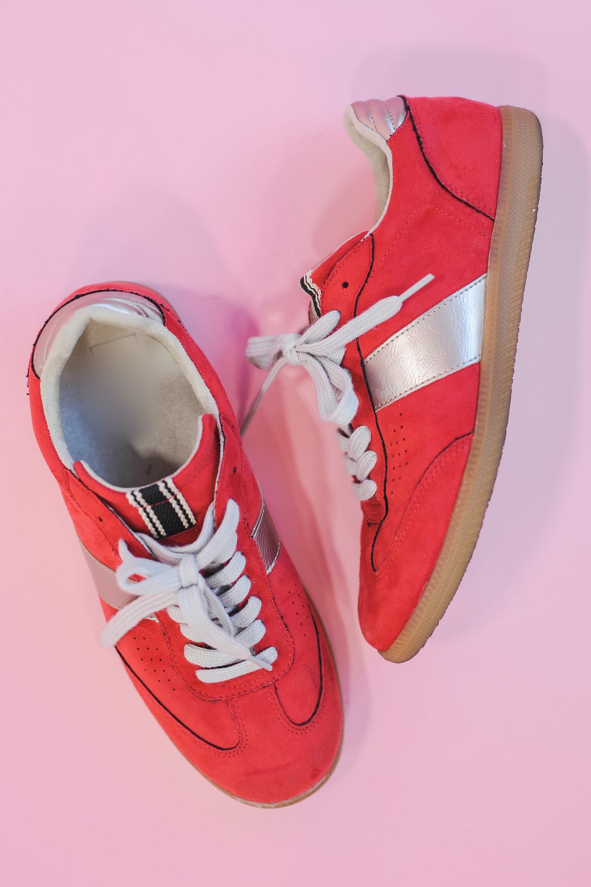 The Sydney Sneaker In Red Suede