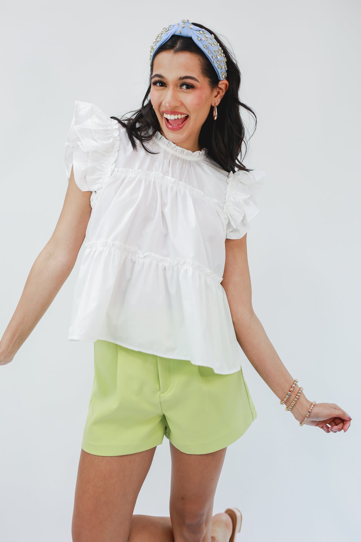 lime green dress shorts Lime Green Lime Green Woven Floaty Tie Waist Shorts
