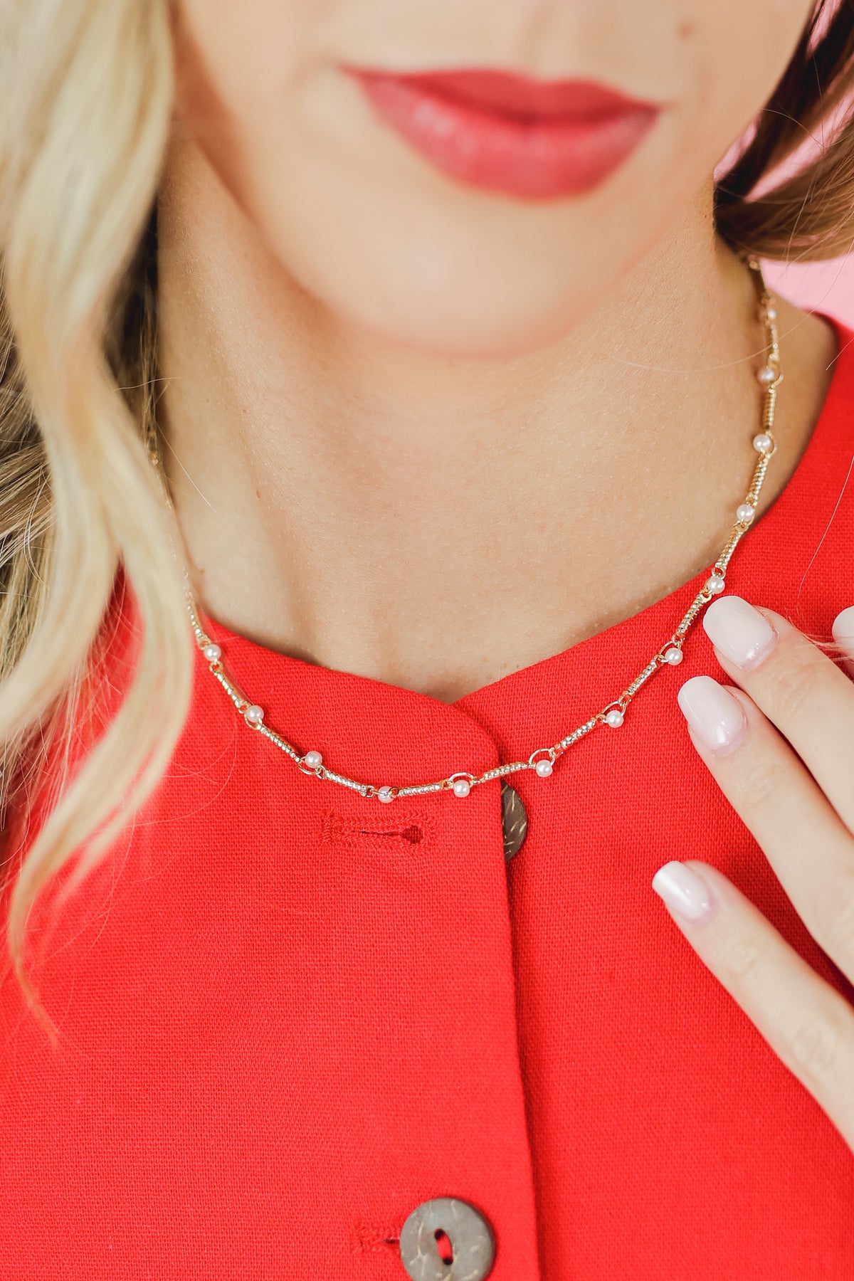 Spring Fling Pearl Necklace - Gold