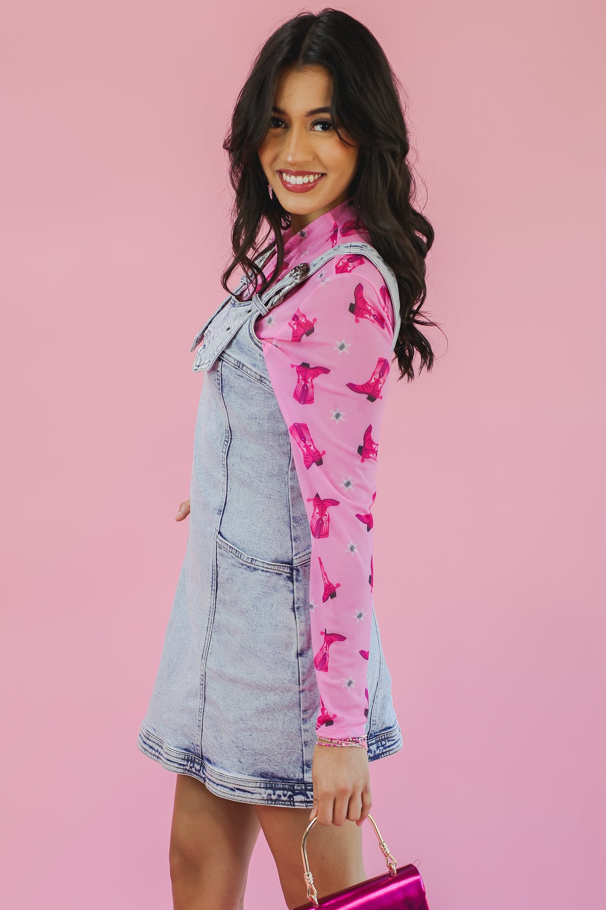 Sweet Cowboy Boots Mesh - Pink