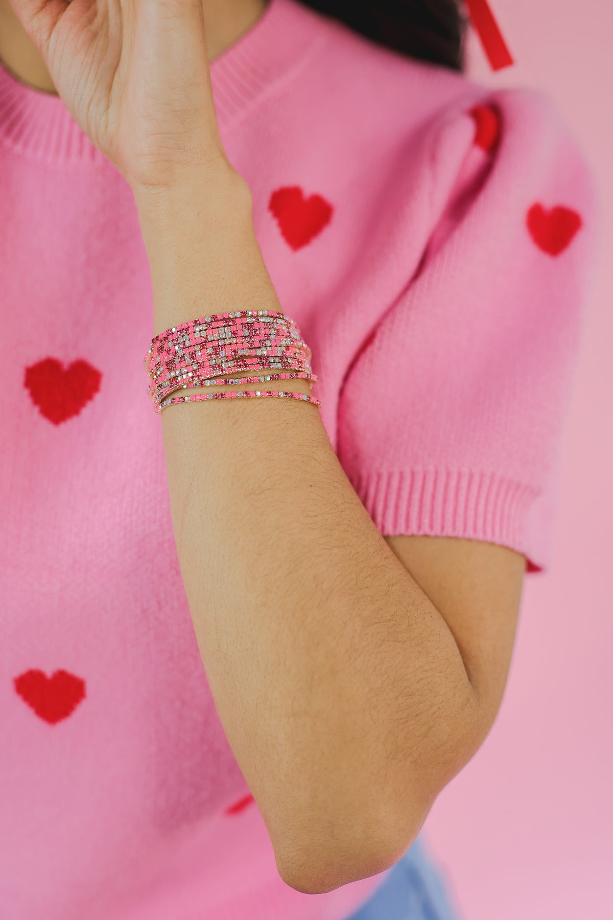 VIP Party Bracelet Set - Gold Mixed Pinks