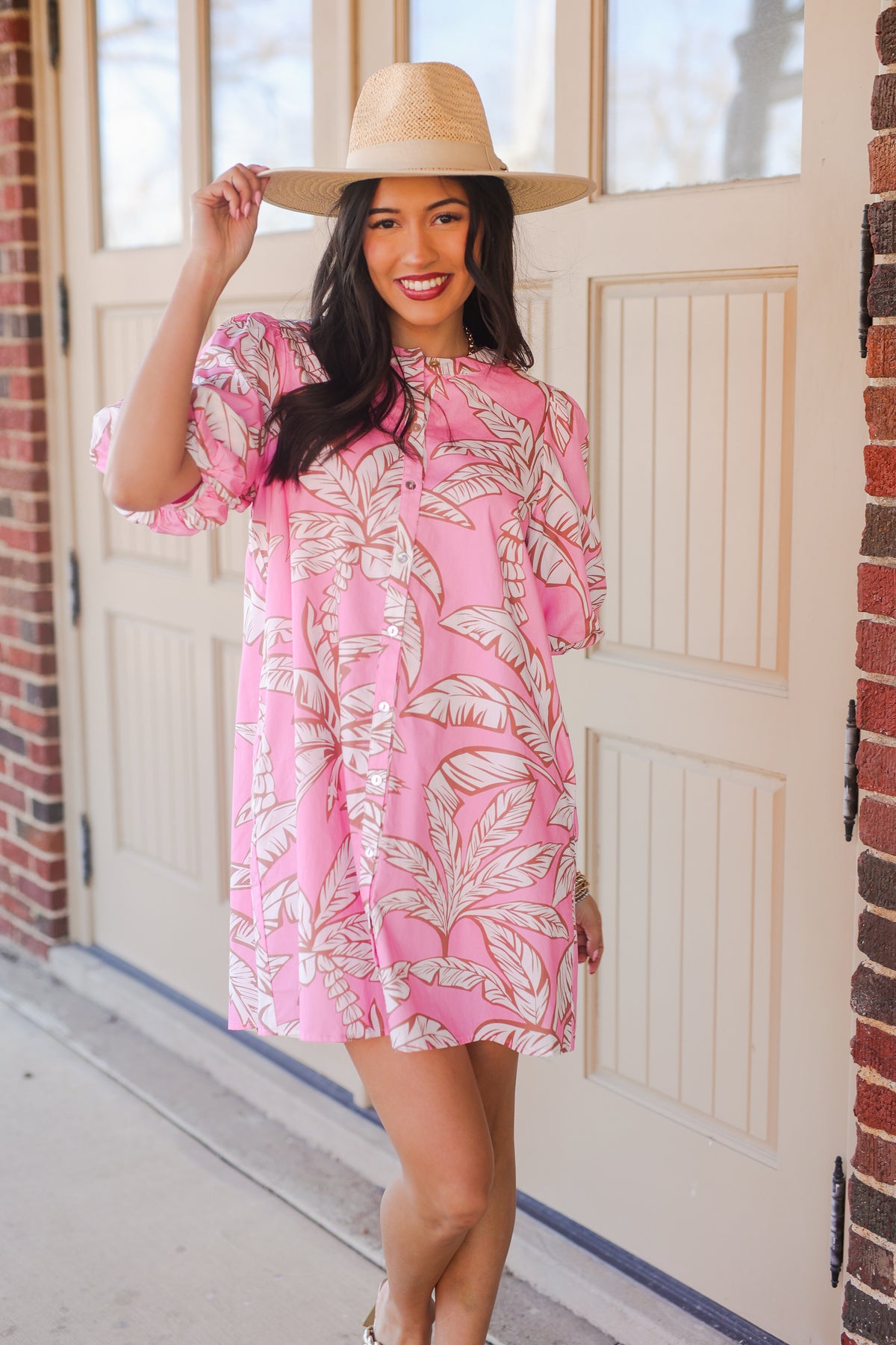 Palm Paradise Dress – Pink