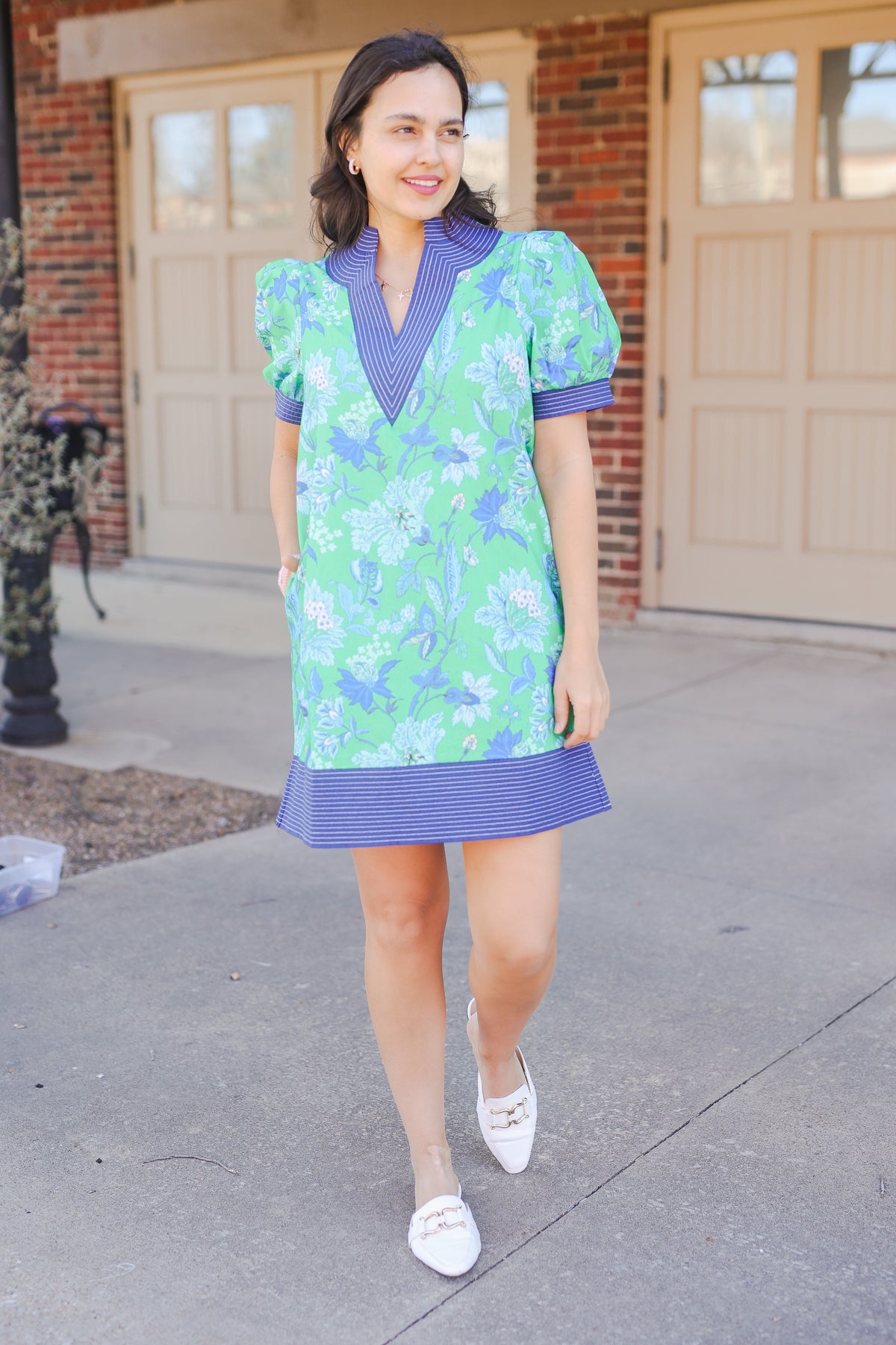 The Bluebell Garden Contrast Shift Dress | Southern House Clothing Medium The Bluebell Garden Contrast Shift Dress | Southern House Clothing Medium
