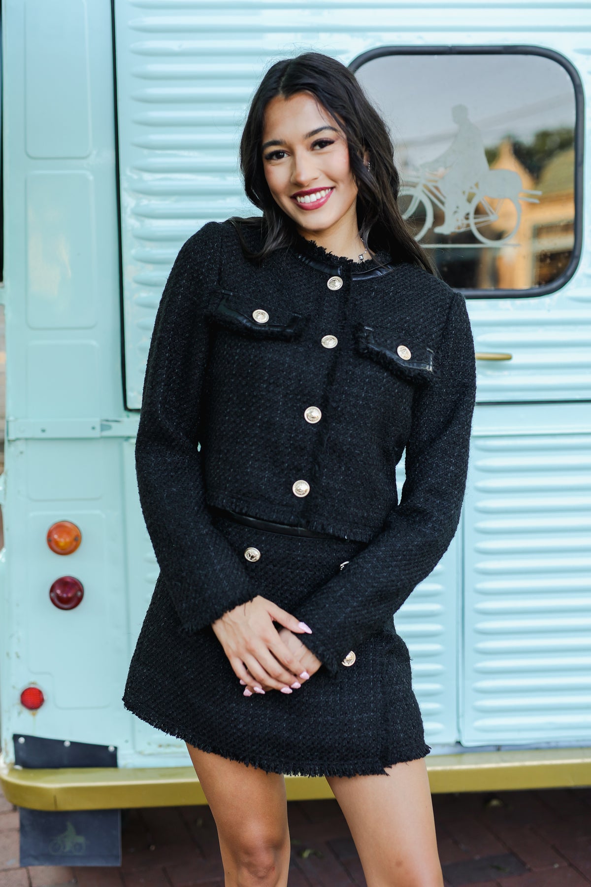 Darling Duchess Tweed Jacket - Black-Kimono/Cardigan/Jacket/Hoodie-Small-Southern House