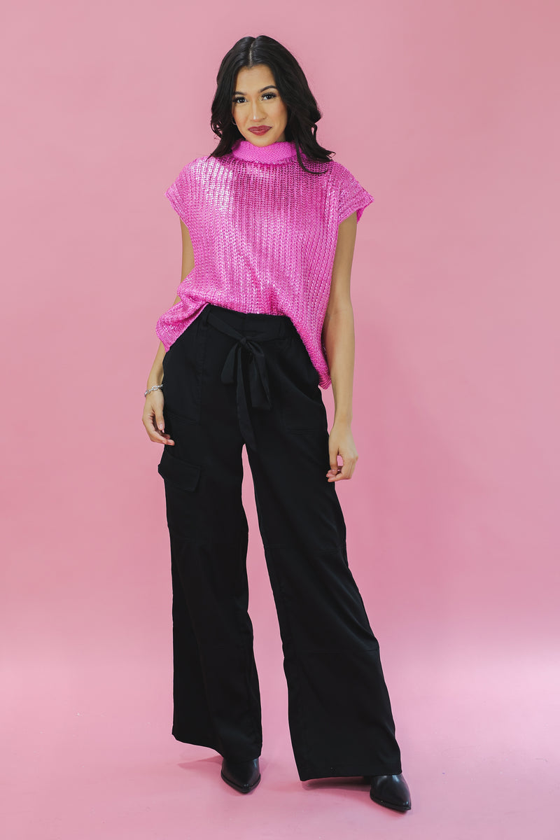 Pink metallic sweater outlet