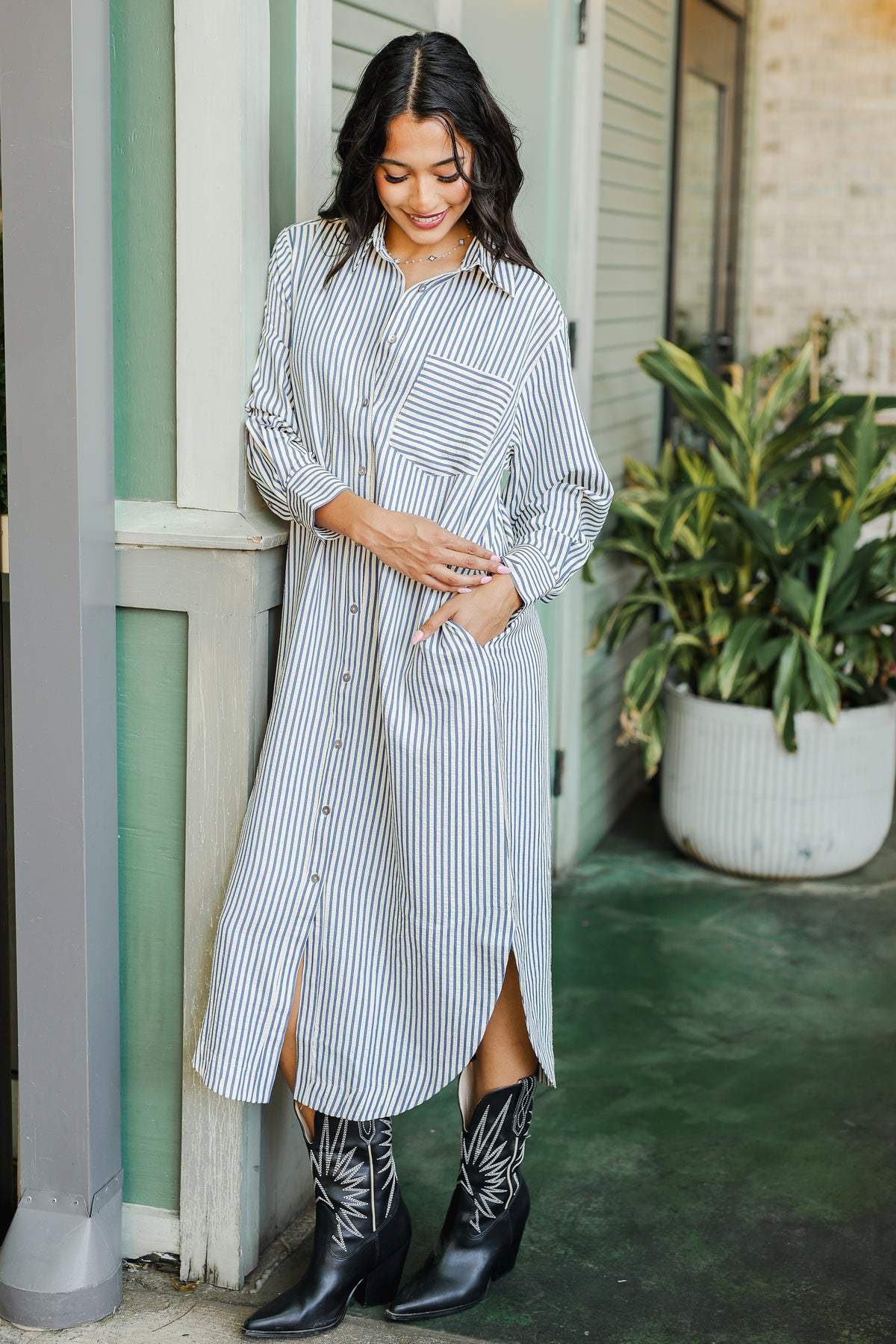 Indigo Shores Shirt Dress