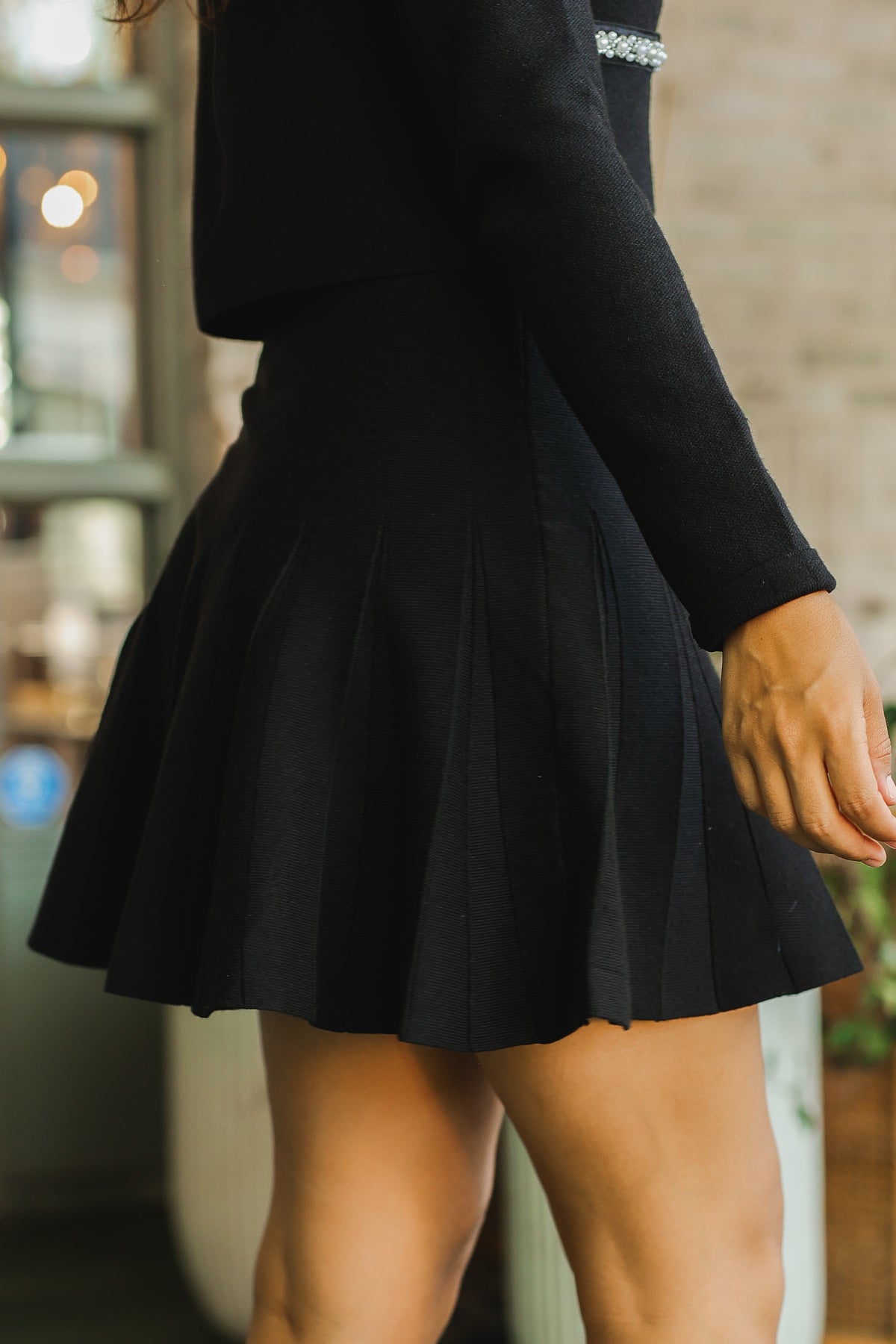 Black Charm Pleated Mini Skirt-Skirt-Southern House