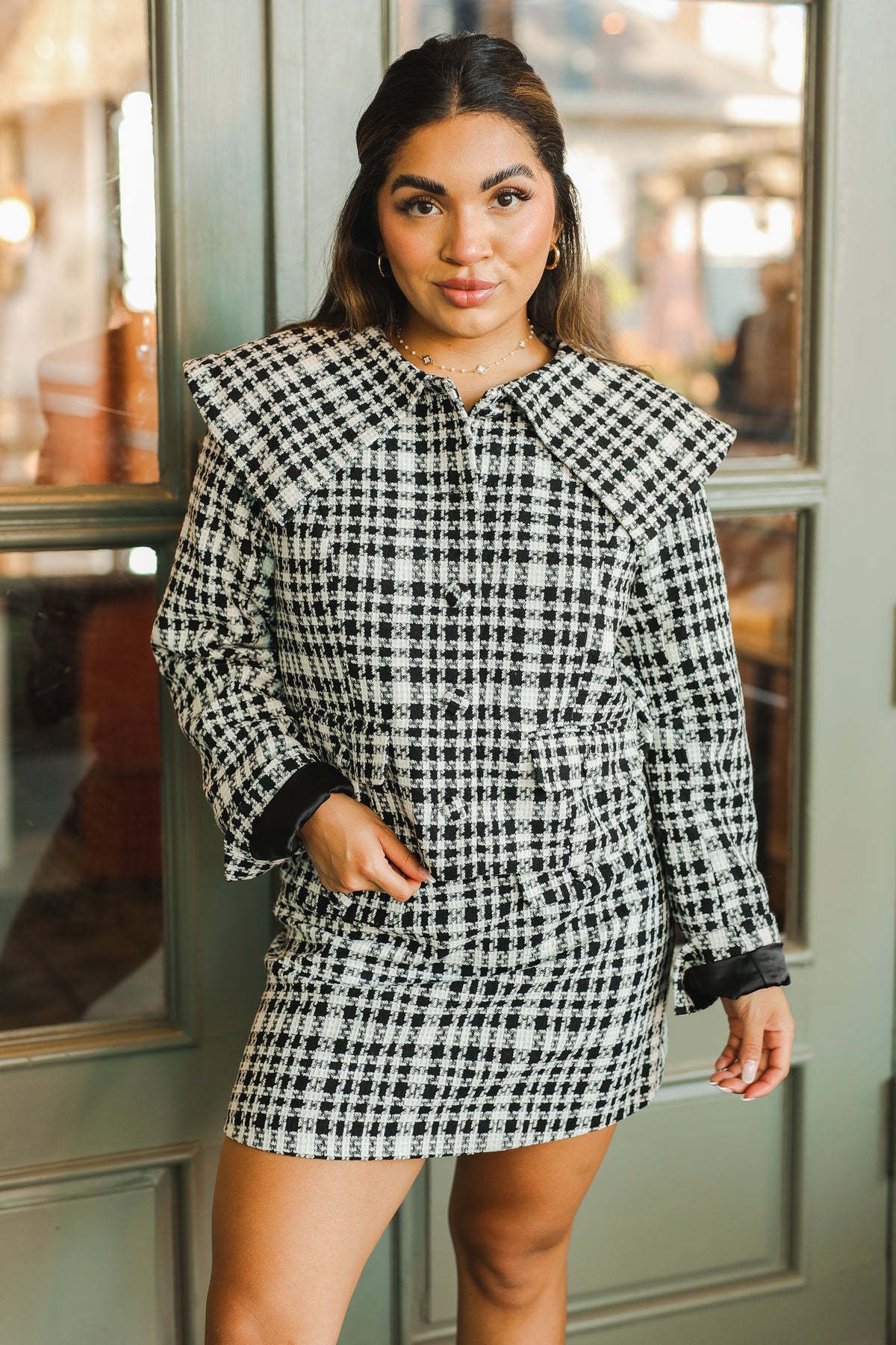 Manhattan Lights Plaid Jacket-Kimono/Cardigan/Jacket/Hoodie-Southern House