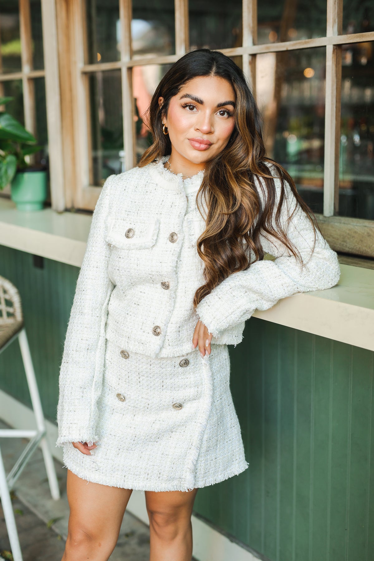 Darling Duchess Tweed Skirt - Cream-Skirt-Southern House