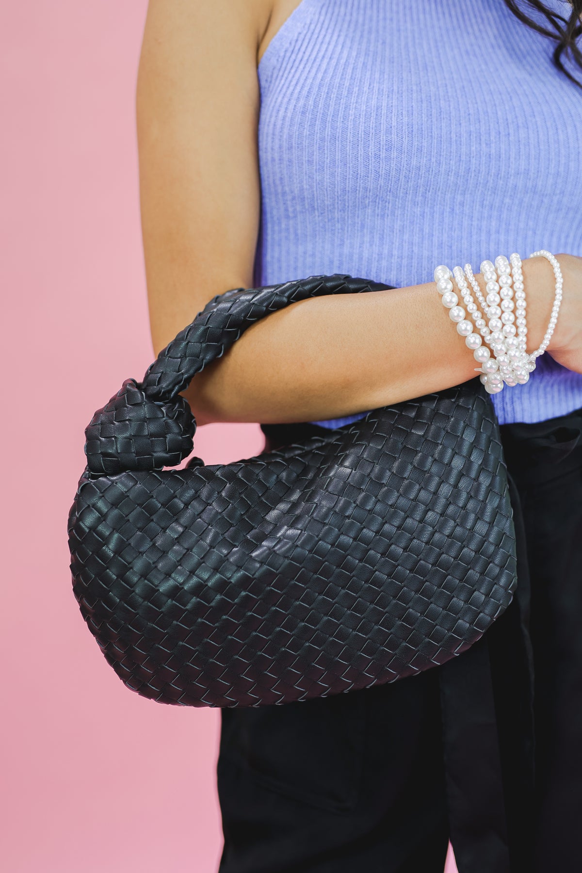 Extra Blessed Woven Bag In Black