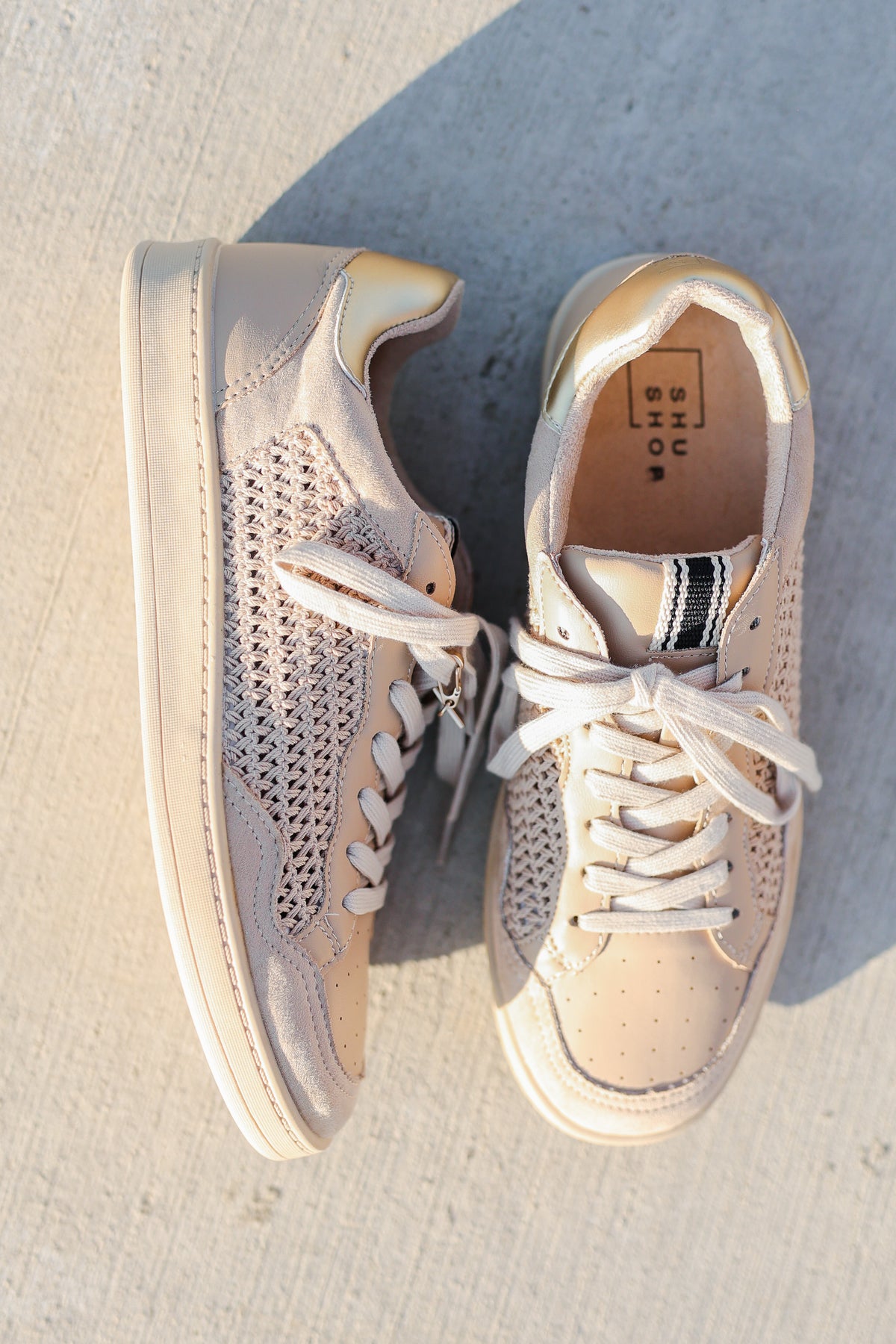 The Roma Woven Sneaker - Nude