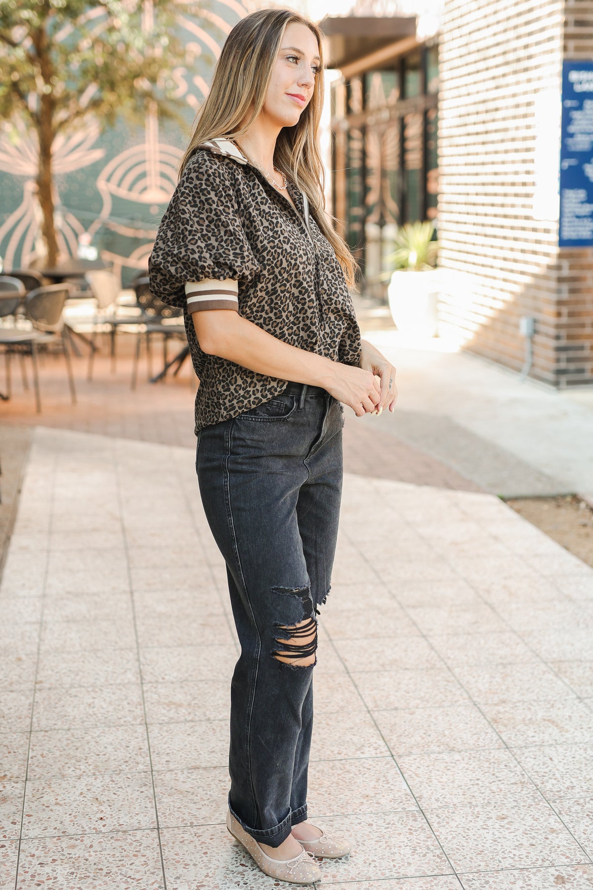 Wild Mocha Quarter Zip Blouse-Kimono/Cardigan/Jacket/Hoodie-Southern House