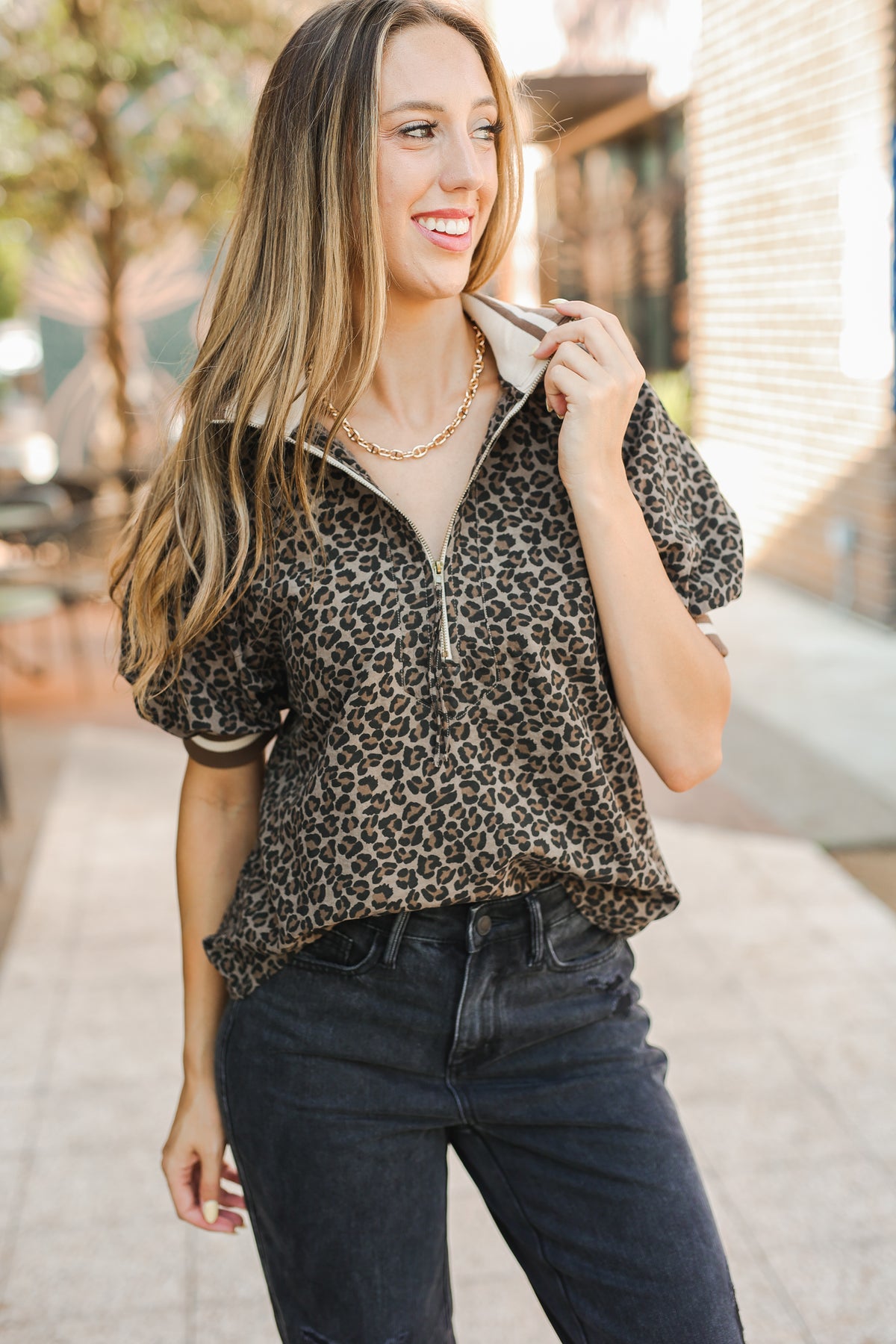 Wild Mocha Quarter Zip Blouse-Kimono/Cardigan/Jacket/Hoodie-Small-Southern House