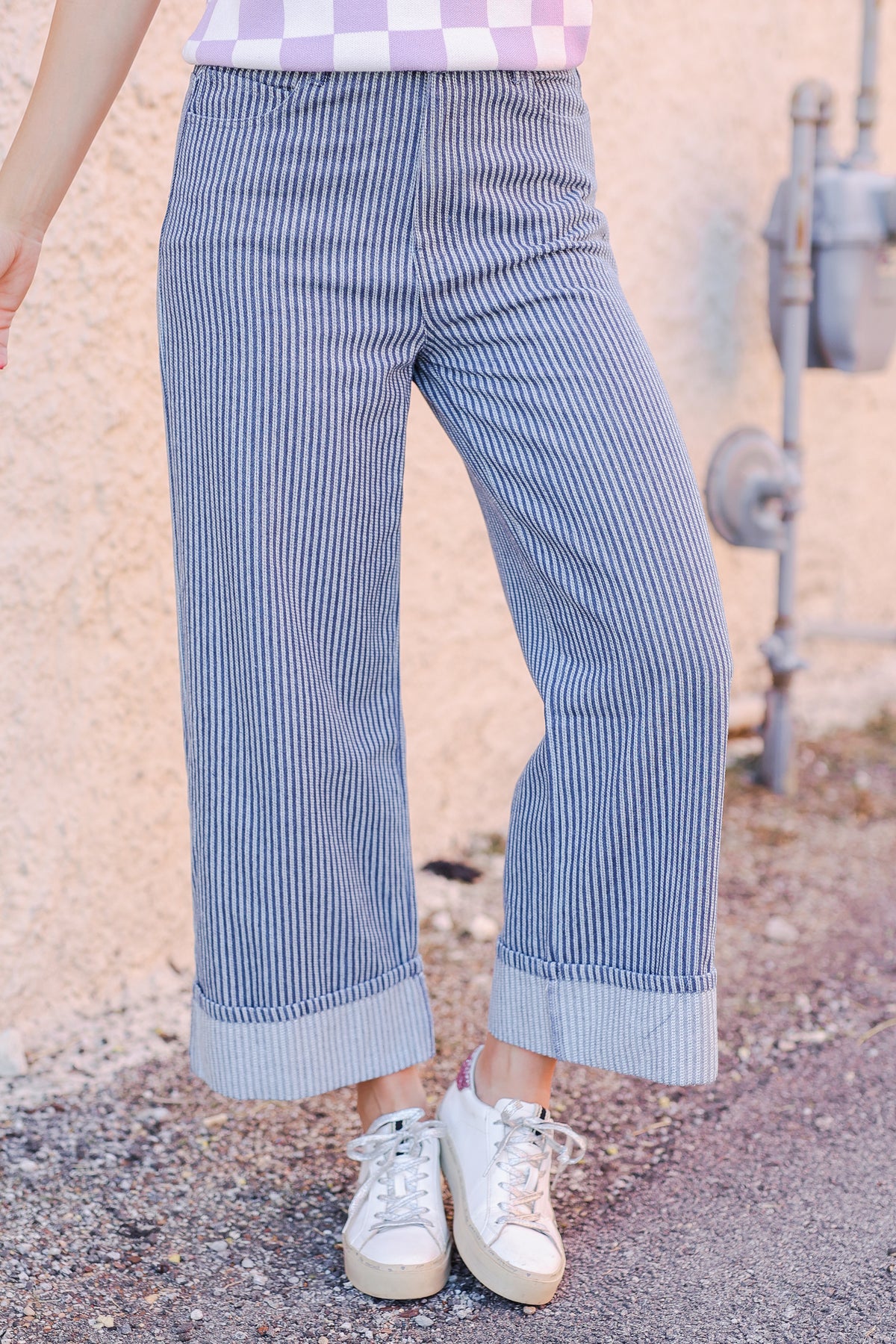 City Lights Pinstripe Jeans – Medium Wash