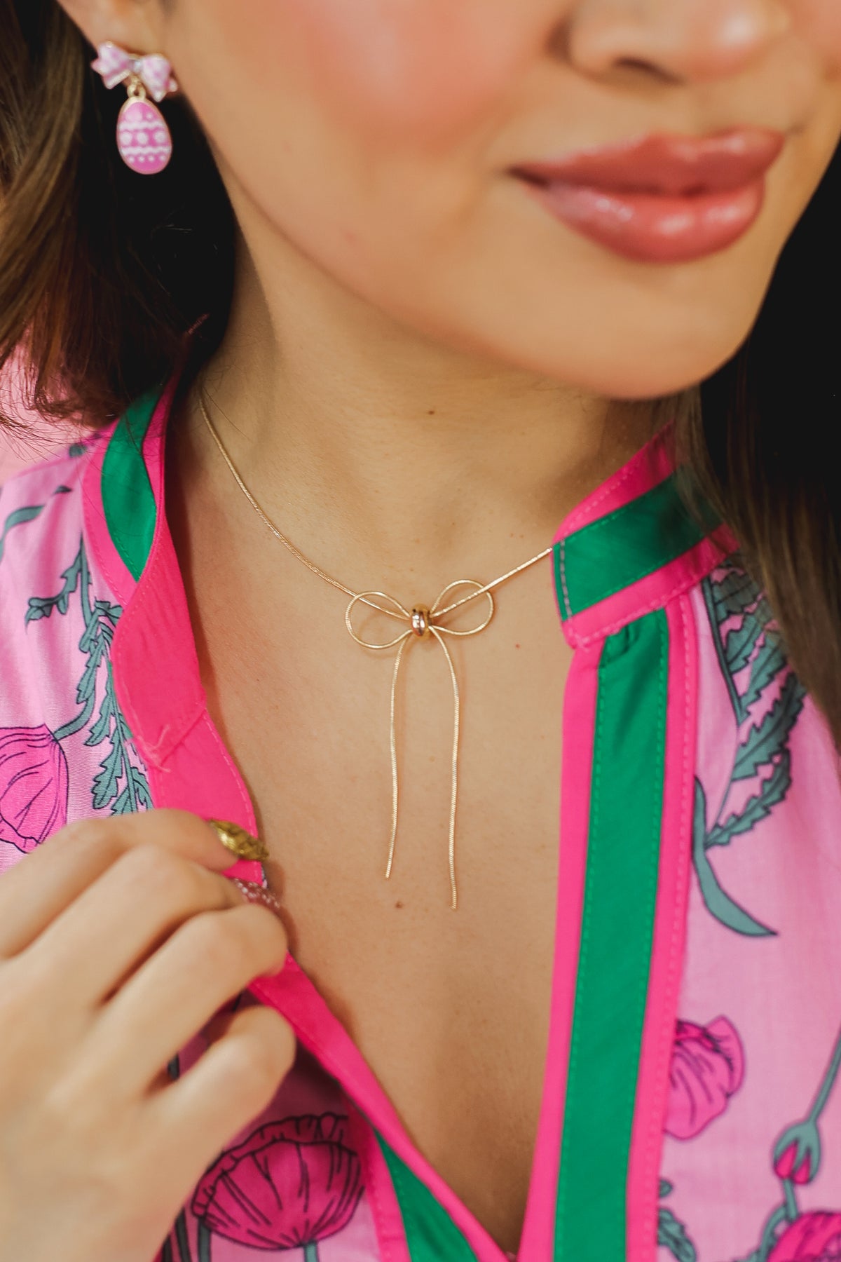 Dainty Bow Necklace - Gold