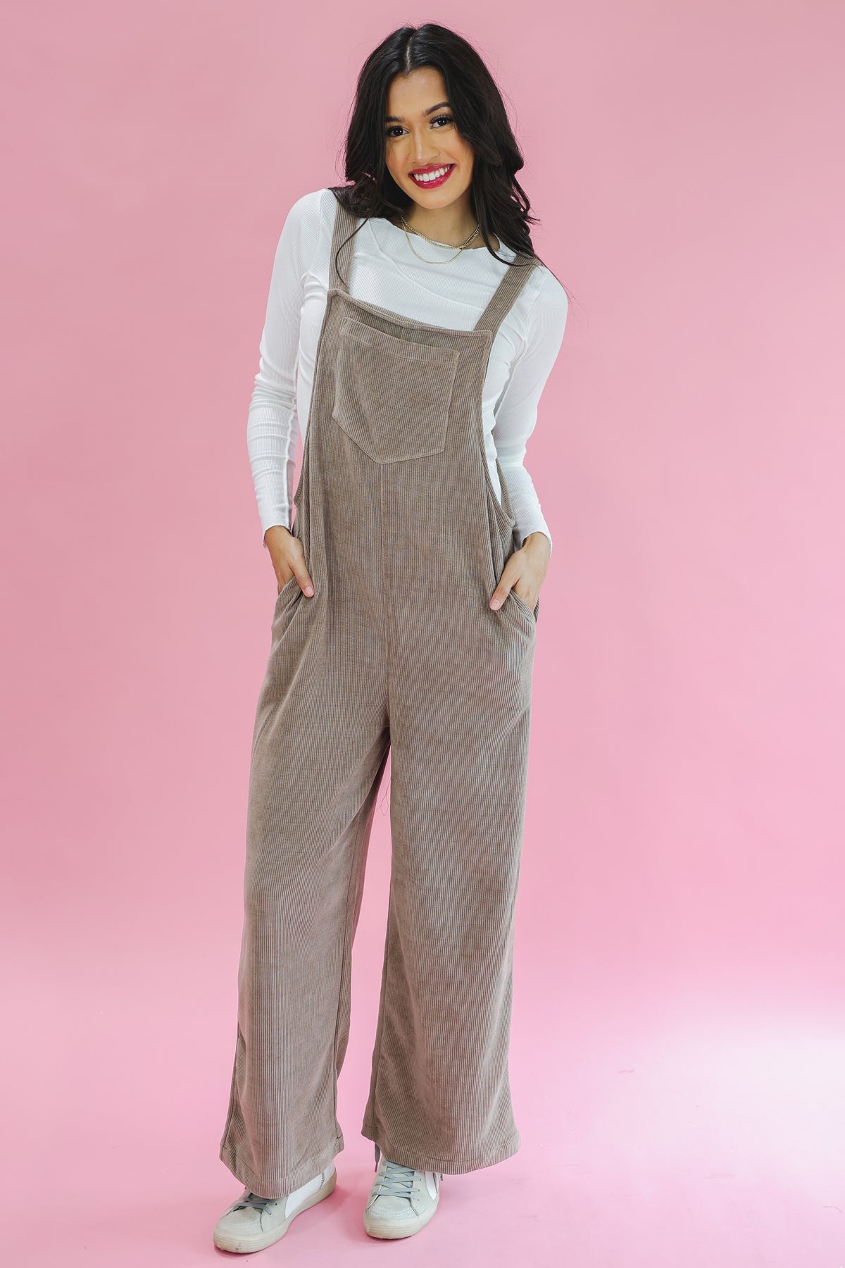 Pumpkin Patch Memories Overalls In Mocha
