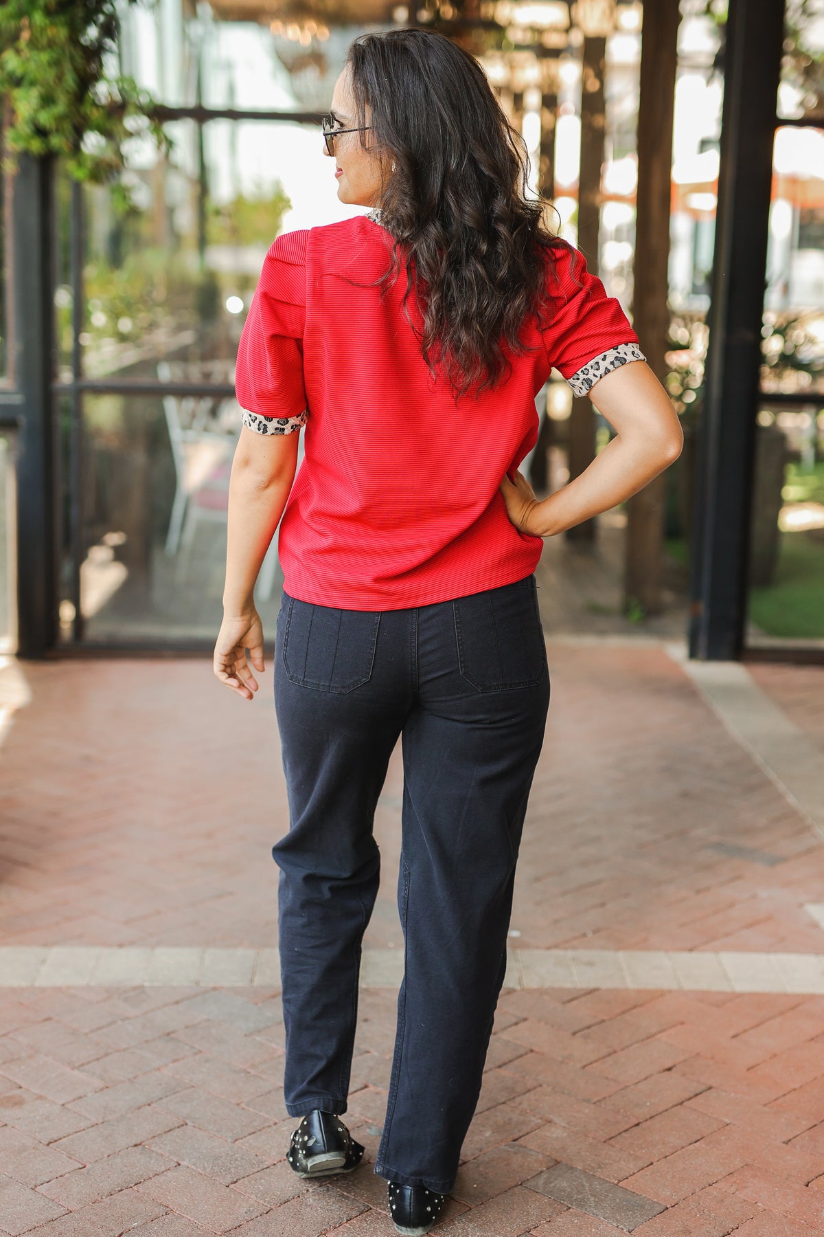 Wild Streak Puff Sleeve Top – Red-Shirt/Tops-Southern House