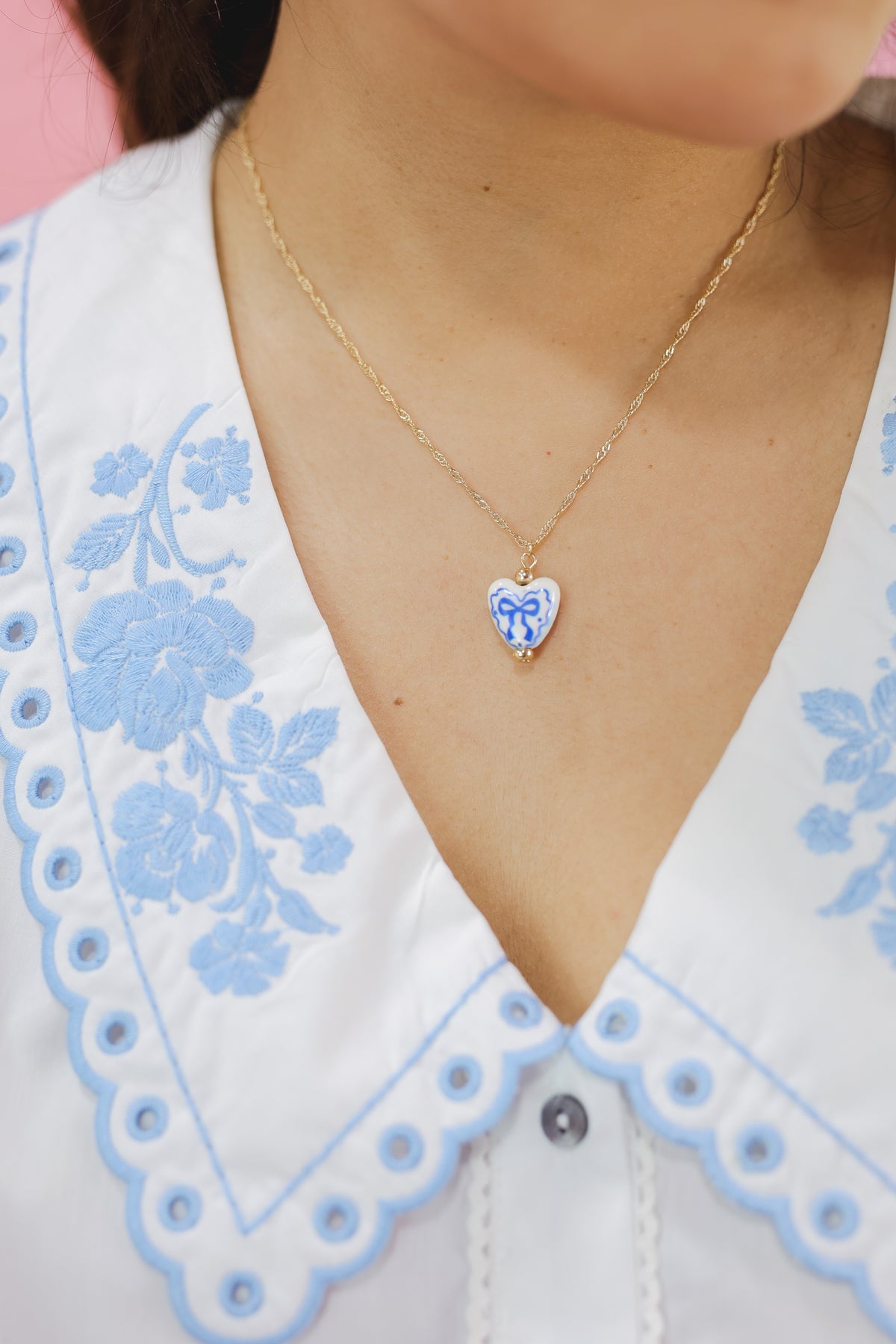 Bow Sweet Necklace - Blue