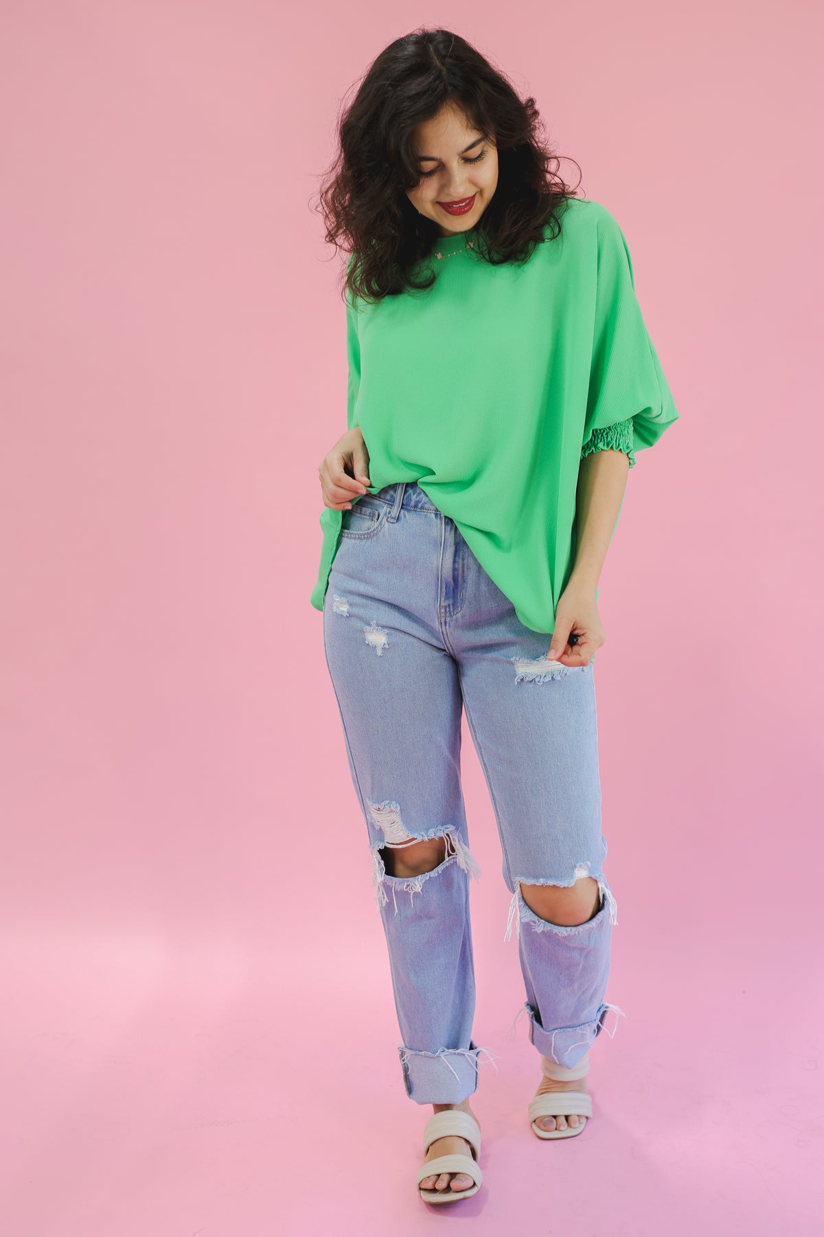 Cool Evenings Shift Top - Green