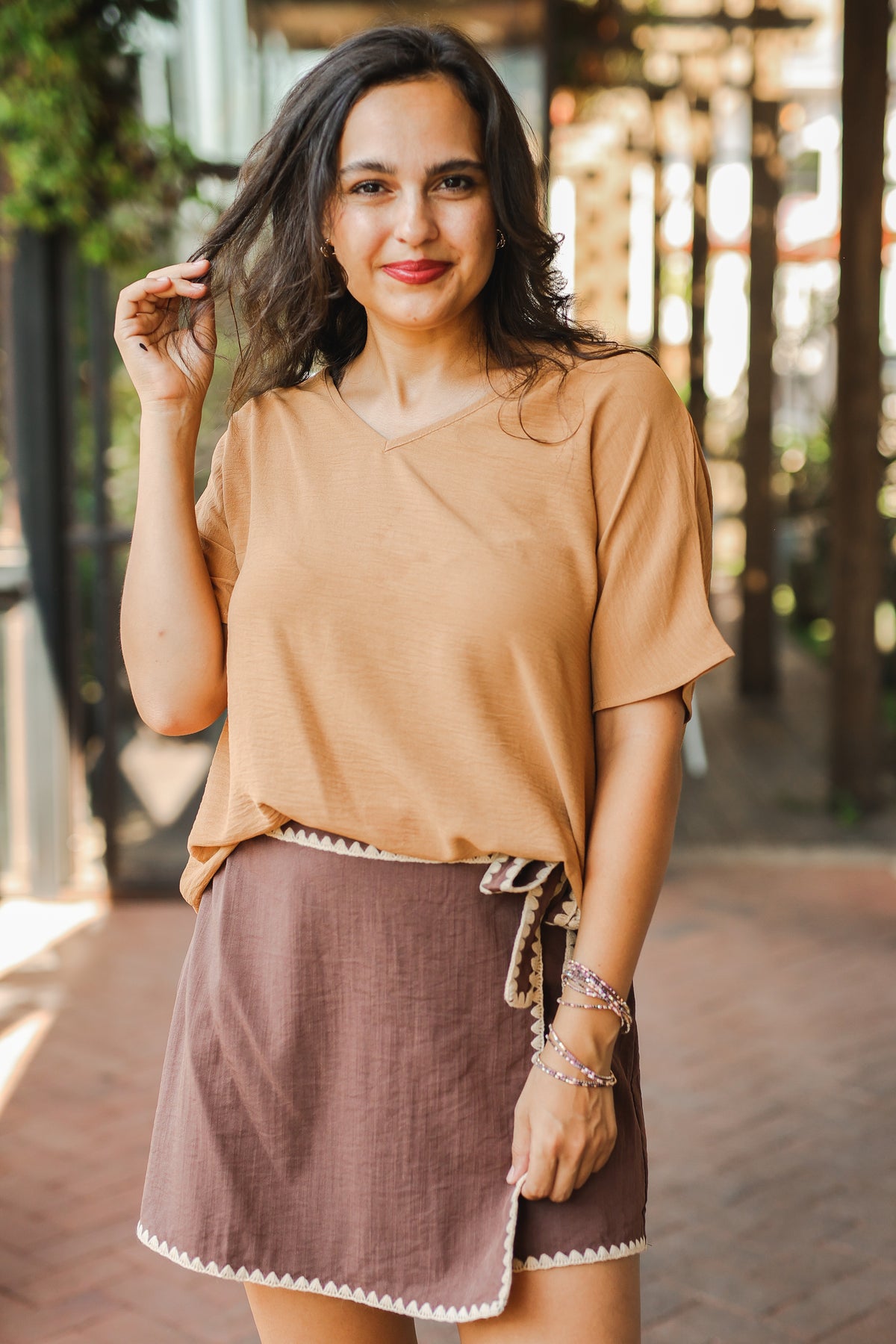 Cafe Meetup Skort - Espresso-Skirts-Southern House