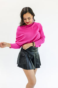Cool Retreat Dolman Sweater In Hot Pink